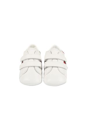 sneakers in pelle bianco GUCCI KIDS | 500852BKPT09070